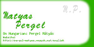 matyas pergel business card